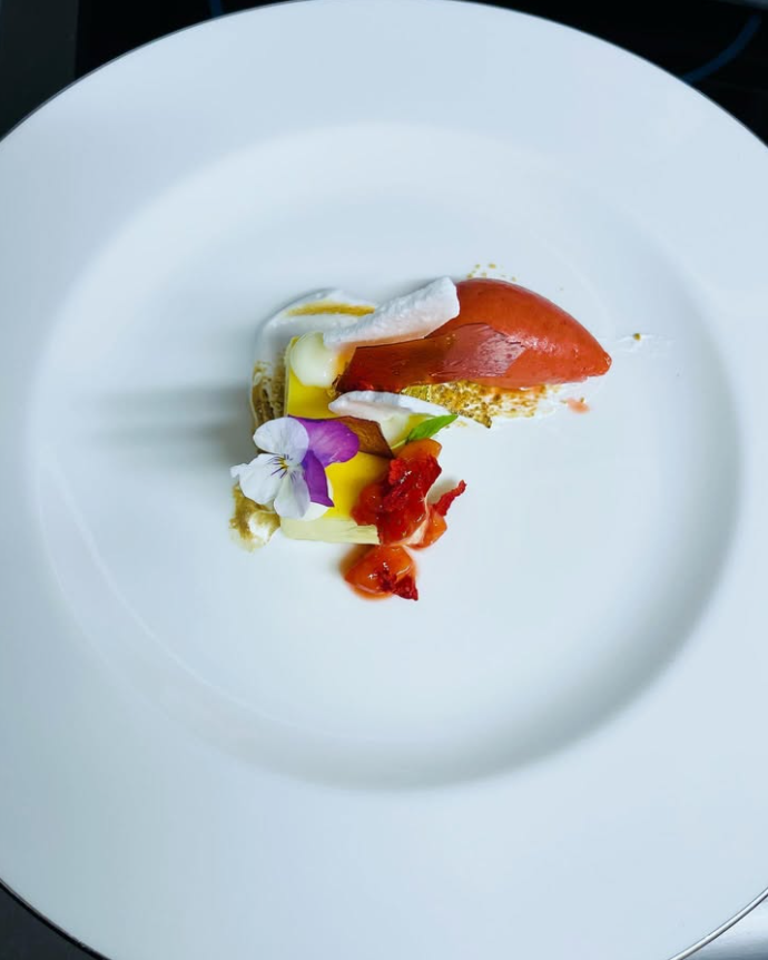 Citrus & Petal pastry creation