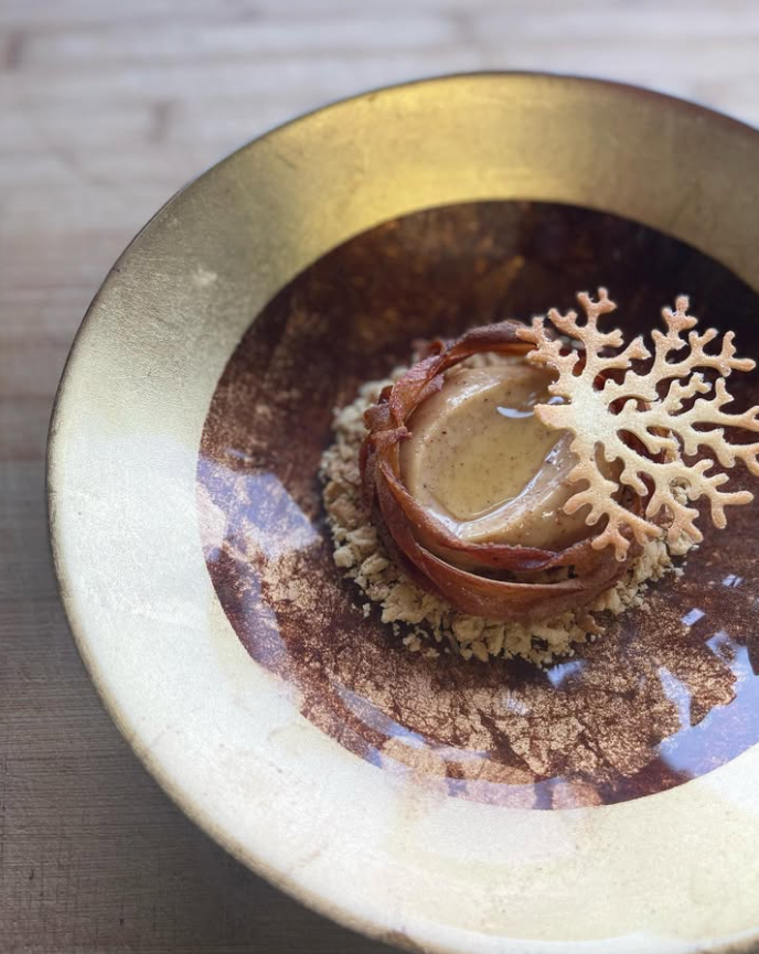 Hazelnut Nest pastry creation